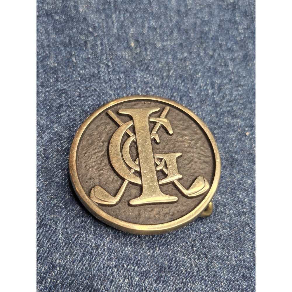 Handmade Anacortes Brass Works Vintage Initials Belt Buckle